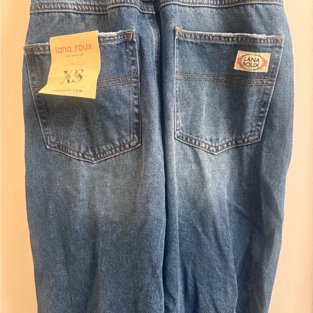 Women's Blue Denim Overalls NWT size XS/S - Picture 3 of 4